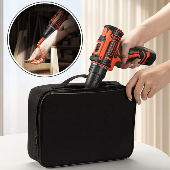personne rangeant perceuse visseuse A led sac haut rallonge outils