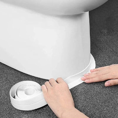 Bande de calfeutrage intemporel blanc couvrant bas des toilettes