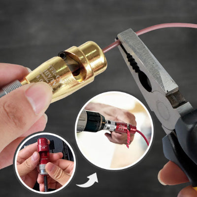 Denudeur cables electrique utiliser par Antoine pour couper son cable en 3 photos