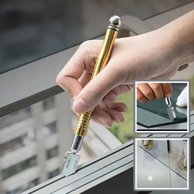 amateur travaillant coupe verre diamant sur fenestres