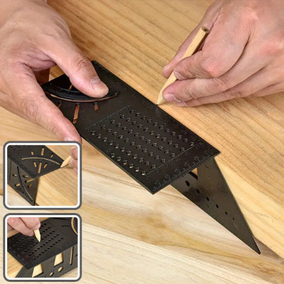 jean traçant ligne coupe sur planche avec equerre 3D