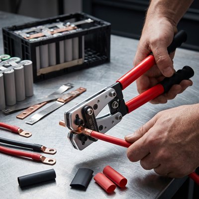 Pince a sertir KX50 et composant cuivre sur fils electrique moyen