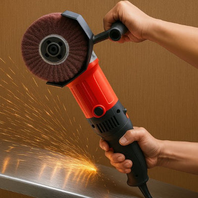 ponceuse electrique diamant etincellante sur aluminium