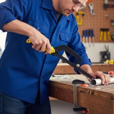 Scie à métaux cartage professionnelle employer par jean a couper tige fer