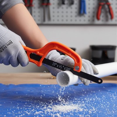 Scie à métaux fine coupe tuyau en PVC