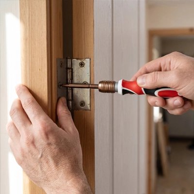 Utilisation Tournevis Double pour serrer cadre porte