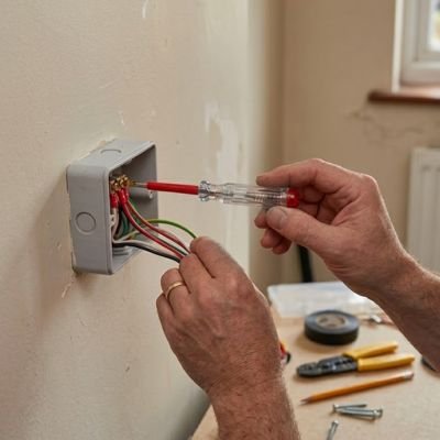 Vérification électricité avec Tournevis testeur Crayon VAT